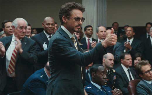 Tony Stark wearing sunglasses in Iron Man 2